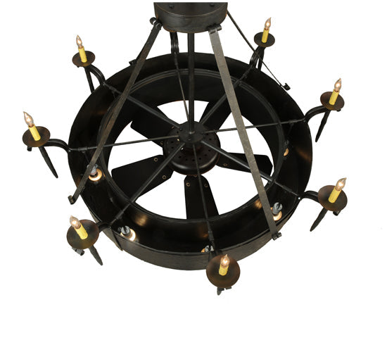 Meyda Lighting Costello 52" 16-Light Costello Black Chandelier With Black Fan