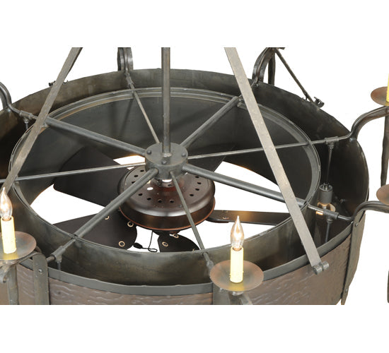 Meyda Lighting Costello 52" 16-Light Costello Black Chandelier With Black Fan