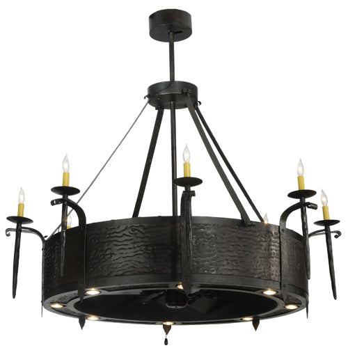 Meyda Lighting Costello 52" 16-Light Costello Black Chandelier With Black Fan
