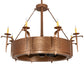 Meyda Lighting Costello 52" 16-Light Metallic Bronze Chandelier With Ivory Faux Candlelight and Black Fan