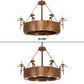 Meyda Lighting Costello 52" 16-Light Metallic Bronze Chandelier With Ivory Faux Candlelight and Black Fan