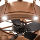 Meyda Lighting Costello 52" 16-Light Metallic Bronze Chandelier With Ivory Faux Candlelight and Black Fan