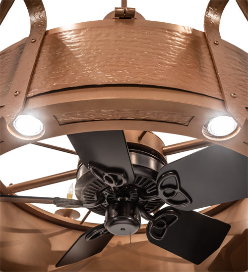 Meyda Lighting Costello 52" 16-Light Metallic Bronze Chandelier With Ivory Faux Candlelight and Black Fan