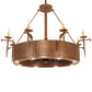 Meyda Lighting Costello 52" 16-Light Metallic Bronze Chandelier With Ivory Faux Candlelight and Black Fan
