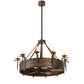 Meyda Lighting Costello 56" 10-Light Classic Rust & Blackened Copper Chandelier With Ivory Faux Candlelight and Fan