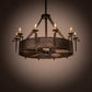 Meyda Lighting Costello 56" 10-Light Classic Rust & Blackened Copper Chandelier With Ivory Faux Candlelight and Fan