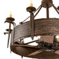 Meyda Lighting Costello 56" 10-Light Classic Rust & Blackened Copper Chandelier With Ivory Faux Candlelight and Fan