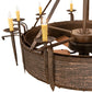 Meyda Lighting Costello 56" 10-Light Classic Rust & Blackened Copper Chandelier With Ivory Faux Candlelight and Fan