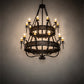 Meyda Lighting Costello 56" 20-Light 2-Tier Chestnut & Blackened Copper Chandelier With Ivory Faux Candlelight