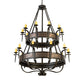 Meyda Lighting Costello 56" 20-Light 2-Tier Chestnut & Blackened Copper Chandelier With Ivory Faux Candlelight