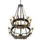 Meyda Lighting Costello 56" 20-Light 2-Tier Chestnut & Blackened Copper Chandelier With Ivory Faux Candlelight