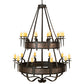 Meyda Lighting Costello 56" 20-Light 2-Tier Chestnut & Blackened Copper Chandelier With Ivory Faux Candlelight