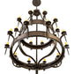 Meyda Lighting Costello 56" 20-Light 2-Tier Chestnut & Blackened Copper Chandelier With Ivory Faux Candlelight
