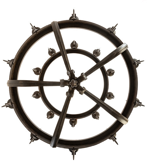 Meyda Lighting Costello 56" 20-Light 2-Tier Chestnut & Blackened Copper Chandelier With Ivory Faux Candlelight