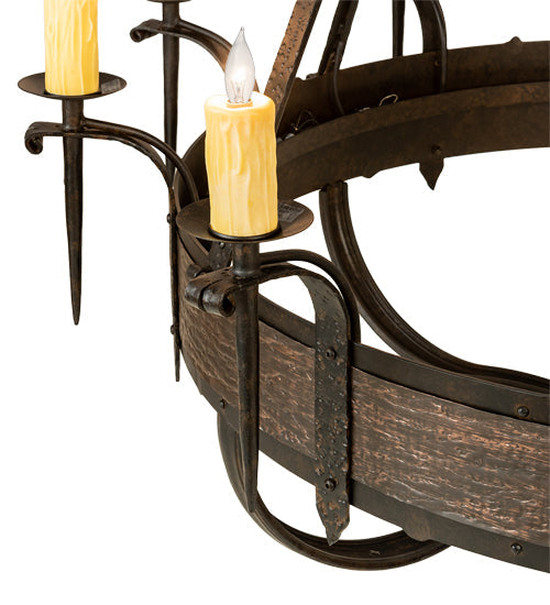 Meyda Lighting Costello 56" 20-Light 2-Tier Chestnut & Blackened Copper Chandelier With Ivory Faux Candlelight