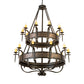 Meyda Lighting Costello 56" 20-Light 2-Tier Chestnut & Blackened Copper Chandelier With Ivory Faux Candlelight