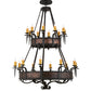 Meyda Lighting Costello 56" 20-Light 2-Tier Costello Black & Blackened Copper Chandelier With Amber Faux Candlelight