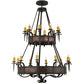 Meyda Lighting Costello 56" 20-Light 2-Tier Costello Black & Blackened Copper Chandelier With Amber Faux Candlelight