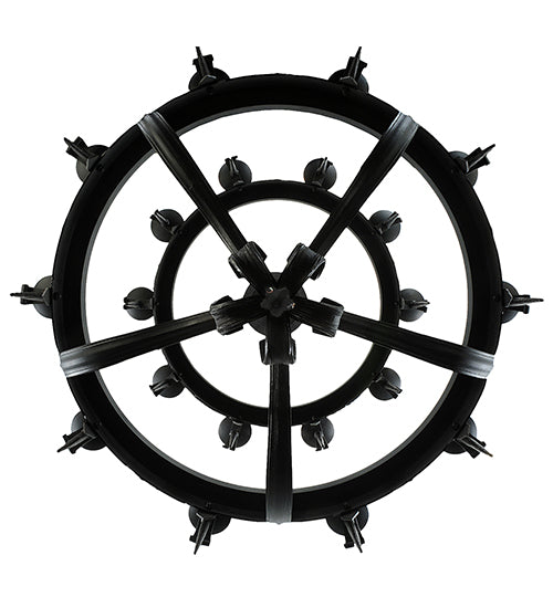 Meyda Lighting Costello 56" 20-Light 2-Tier Costello Black & Blackened Copper Chandelier With Amber Faux Candlelight