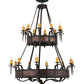 Meyda Lighting Costello 56" 20-Light 2-Tier Costello Black & Blackened Copper Chandelier With Amber Faux Candlelight