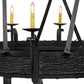 Meyda Lighting Costello 56" 20-Light 2-Tier Costello Black Chandelier With Amber Faux Candlelight