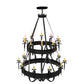 Meyda Lighting Costello 56" 20-Light 2-Tier Costello Black Chandelier With Amber Faux Candlelight
