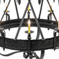 Meyda Lighting Costello 56" 20-Light 2-Tier Costello Black Chandelier With Amber Faux Candlelight