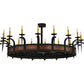 Meyda Lighting Costello 60" 16-Light Costello Black Chandelier With Amber Faux Candlelight