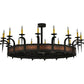Meyda Lighting Costello 60" 16-Light Costello Black Chandelier With Amber Faux Candlelight