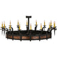 Meyda Lighting Costello 60" 16-Light Costello Black Chandelier With Amber Faux Candlelight