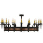 Meyda Lighting Costello 60" 16-Light Costello Black Chandelier With Amber Faux Candlelight