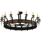 Meyda Lighting Costello 60" 16-Light Costello Black Chandelier With Amber Faux Candlelight