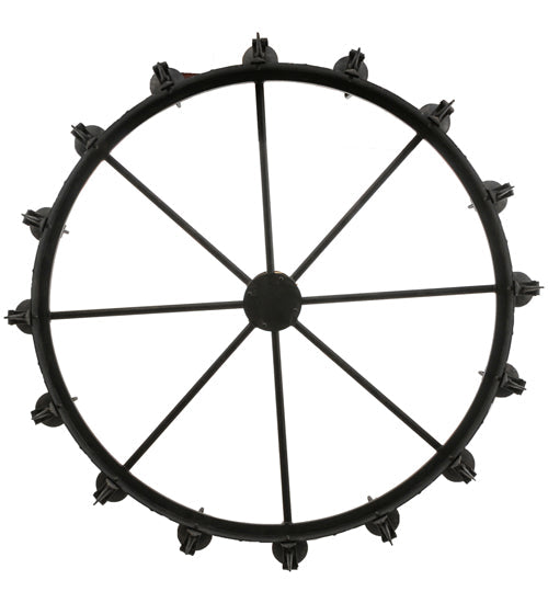 Meyda Lighting Costello 60" 16-Light Costello Black Chandelier With Amber Faux Candlelight