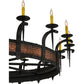 Meyda Lighting Costello 60" 16-Light Costello Black Chandelier With Amber Faux Candlelight