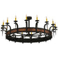 Meyda Lighting Costello 60" 16-Light Costello Black Chandelier With Amber Faux Candlelight