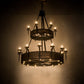 Meyda Lighting Costello 62" 18-Light 2-Tier Costello Black Chandelier With Amber Faux Candlelight