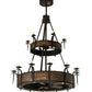 Meyda Lighting Costello 62" 18-Light 2-Tier Costello Black Chandelier With Amber Faux Candlelight