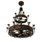 Meyda Lighting Costello 62" 18-Light 2-Tier Costello Black Chandelier With Amber Faux Candlelight