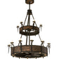 Meyda Lighting Costello 62" 18-Light 2-Tier Costello Black Chandelier With Amber Faux Candlelight