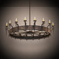 Meyda Lighting Costello 72" 18-Light Copper Coffee Bean & Blackened Copper Chandelier With Ivory Faux Candlelight