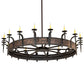 Meyda Lighting Costello 72" 18-Light Copper Coffee Bean & Blackened Copper Chandelier With Ivory Faux Candlelight