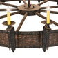 Meyda Lighting Costello 72" 18-Light Copper Coffee Bean & Blackened Copper Chandelier With Ivory Faux Candlelight