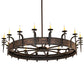 Meyda Lighting Costello 72" 18-Light Copper Coffee Bean & Blackened Copper Chandelier With Ivory Faux Candlelight