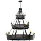 Meyda Lighting Costello 72" 37-Light 3-Tier Costello Black Chandelier With Ivory Faux Candlelight