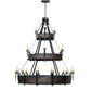 Meyda Lighting Costello 72" 37-Light 3-Tier Costello Black Chandelier With Ivory Faux Candlelight