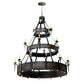 Meyda Lighting Costello 72" 37-Light 3-Tier Costello Black Chandelier With Ivory Faux Candlelight
