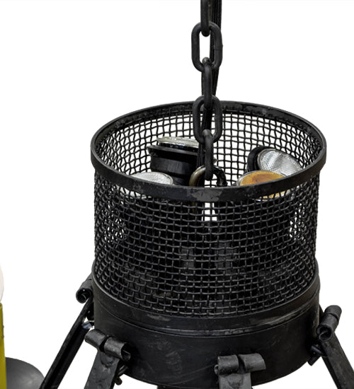 Meyda Lighting Costello 72" 37-Light 3-Tier Costello Black Chandelier With Ivory Faux Candlelight