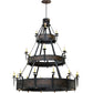 Meyda Lighting Costello 72" 37-Light 3-Tier Costello Black Chandelier With Ivory Faux Candlelight