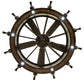 Meyda Lighting Costello 74" 24-Light Costello Black & Blackened Copper Chandelier With Ivory Faux Candlelight and Fan