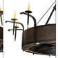 Meyda Lighting Costello 74" 24-Light Costello Black & Blackened Copper Chandelier With Ivory Faux Candlelight and Fan